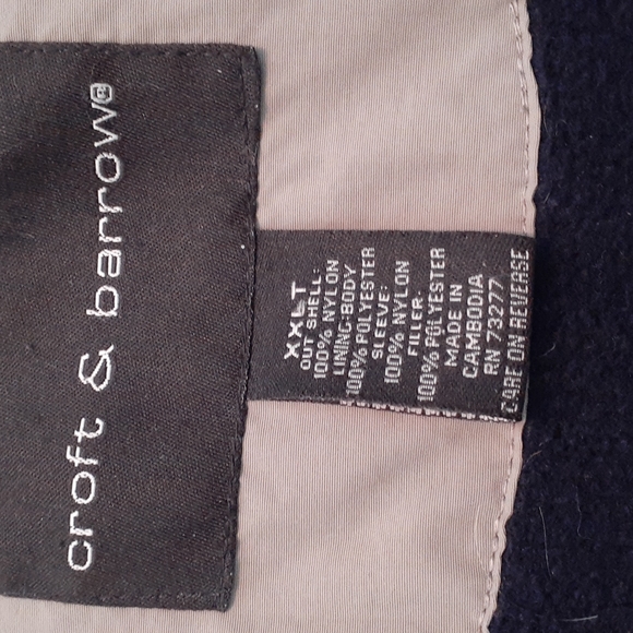 🛍Croft and Barrow nylon and polyester lined mens jacket size XXLT - Picture 4 of 4